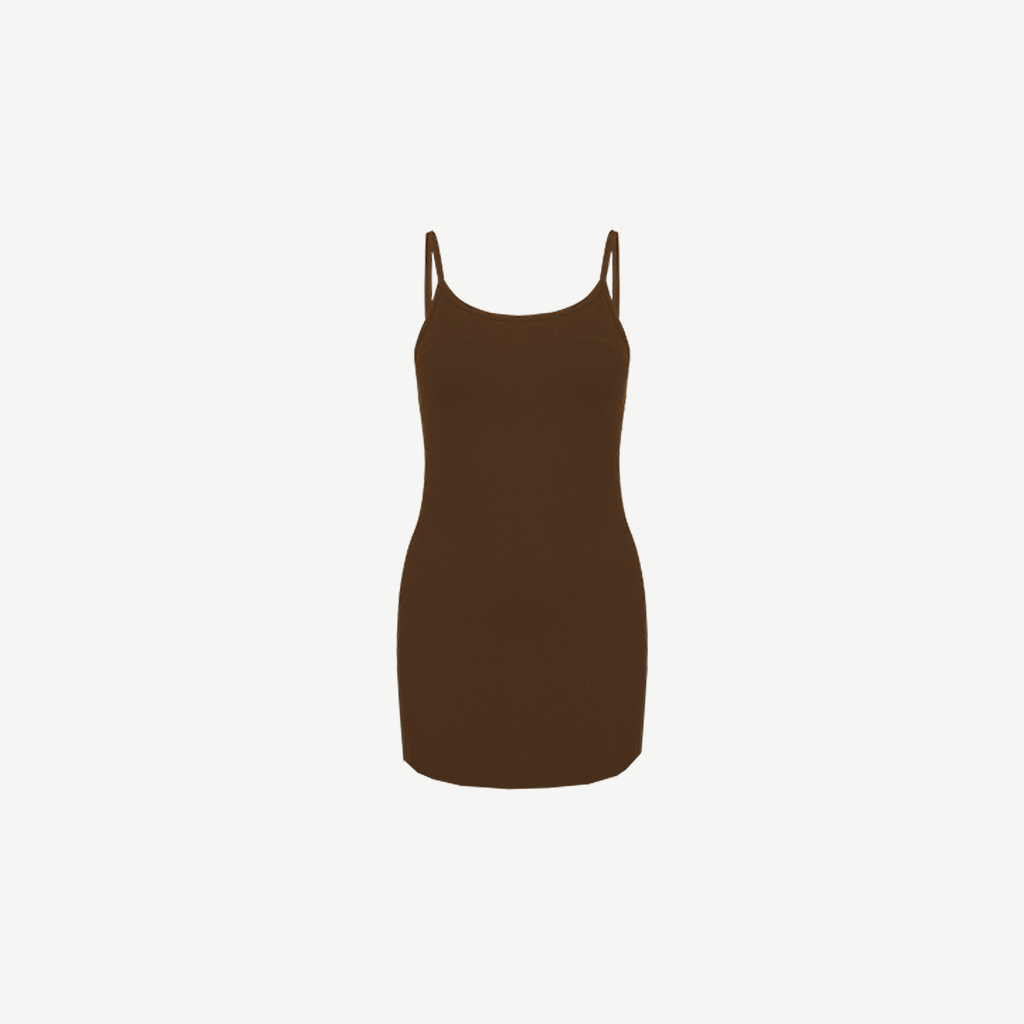 Emi Mini Slip Dress: Hojicha