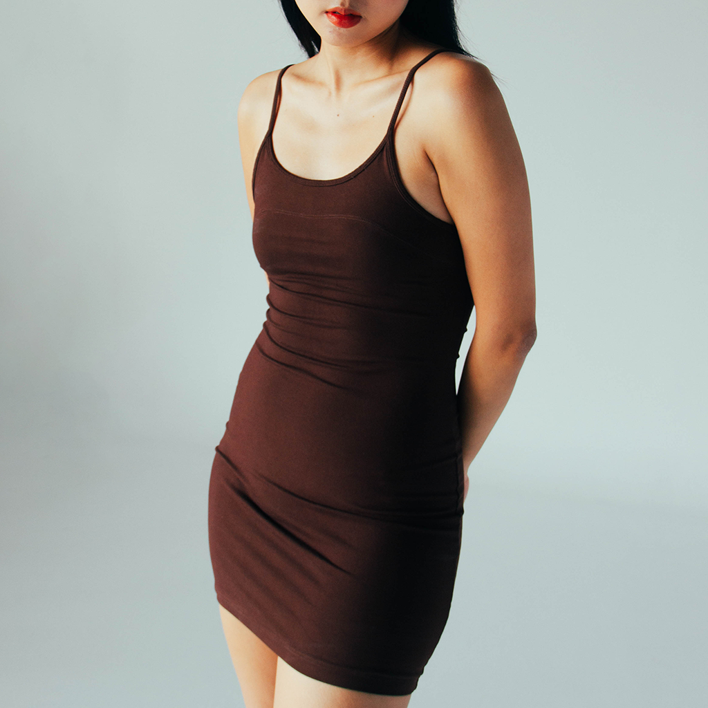 Emi Mini Slip Dress: Hojicha