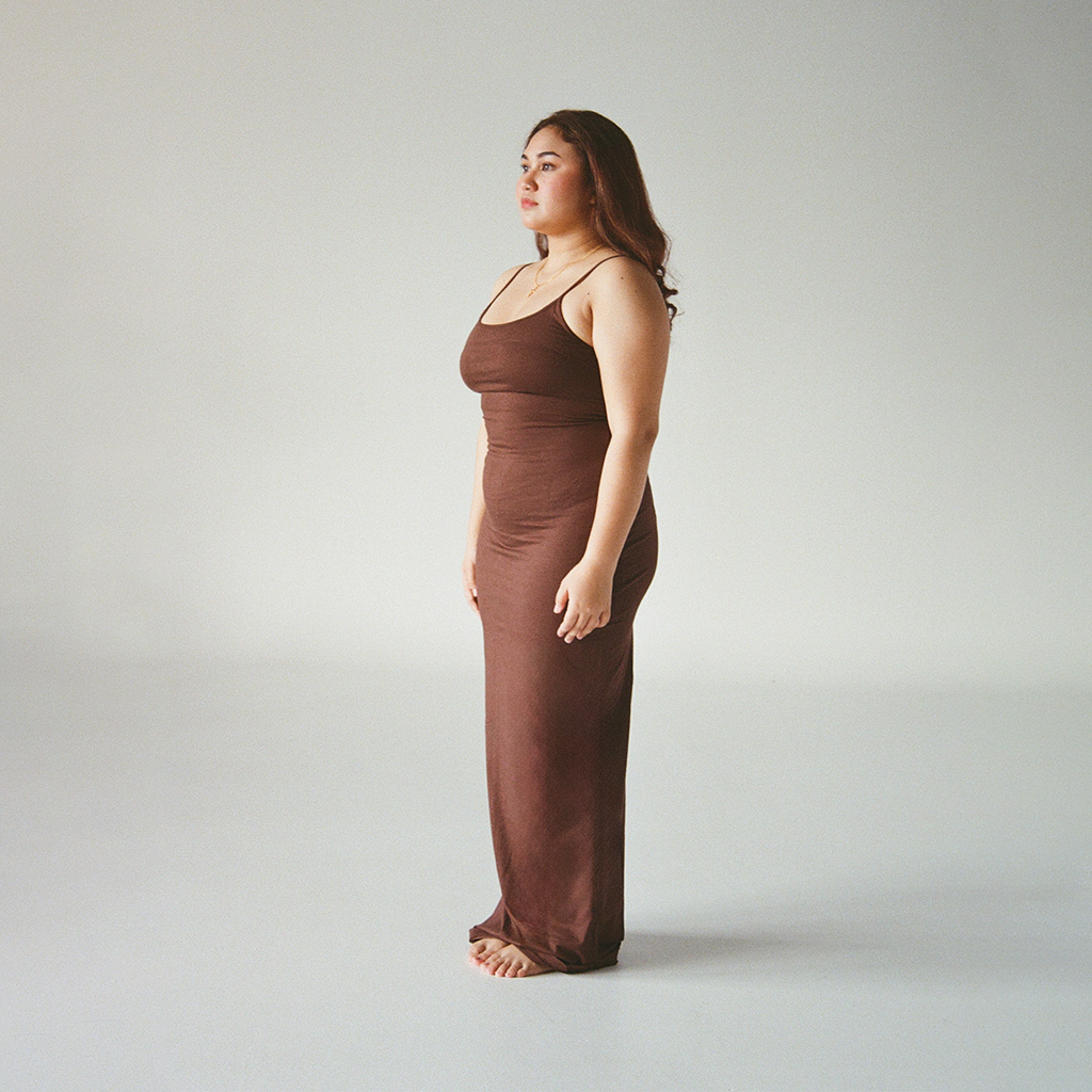 Naoki Maxi Slip Dress: Hojicha