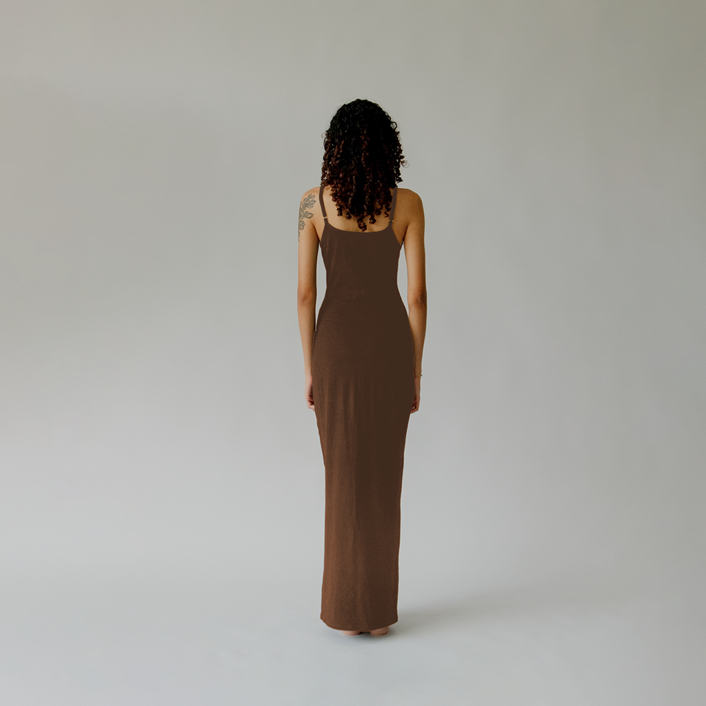 Naoki Maxi Slip Dress: Hojicha